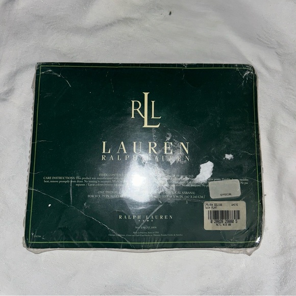 Ralph Lauren RLL Bed Sheet Twin Flat White New - Picture 2 of 6
